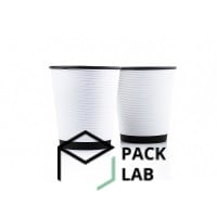 Paper cup black corrugated F-wave horizontal 180 ml "White"